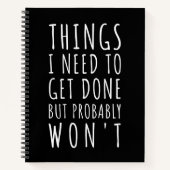 Dinge, die ich tun muss, aber wahrscheinlich nicht notizblock (Vorderseite)