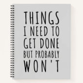 Dinge, die ich tun muss, aber wahrscheinlich nicht notizblock (Vorderseite)