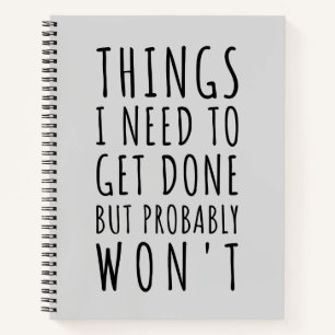 Dinge, die ich tun muss, aber wahrscheinlich nicht notizblock