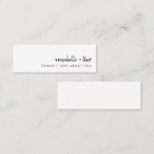 Dinge, die ich über dich Liebe | Mitteilungskarten Mini Visitenkarte (Vorne/Hinten)