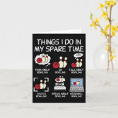 Dinge, die ich verbringe Zeit Bowling Funny Bowler Karte (Gelbe Blume)