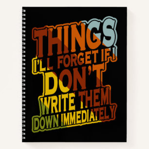 Dinge, die ich vergessen werde, wenn ich sie nicht notizblock