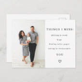 Dinge, die ich vermisse Quarantine Postcard Postkarte (Vorne/Hinten)