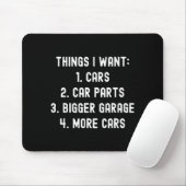 Dinge, die ich will Autoteile Lustiger Autotyp Mec Mousepad (Mit Mouse)