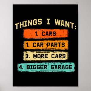 Dinge, die ich will Autoteile Lustiger Autotyp Mec Poster