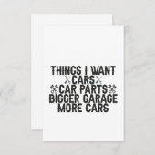 Dinge, die ich Woll Autos Autoteile eine größere G Dankeskarte (Vorne/Hinten)