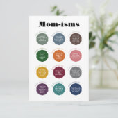 Dinge, die Mamas sagen Karte (Stehend Vorderseite)