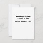 Dinge, die Mamas sagen Karte (Rückseite)