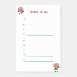 Dinge, die man mit rosa Rosen tun kann Post-it Klebezettel