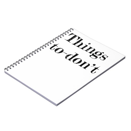 Dinge, die man nicht tun sollte notizblock (Linke Seite)