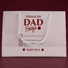 Dinge, die mein Vater sagt, individuelles Geschenk Große Geschenktüte