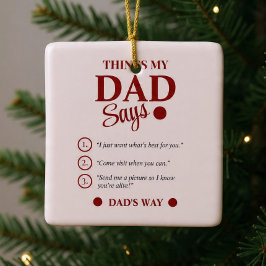 Dinge, die mein Vater sagt, individuelles Geschenk Keramikornament