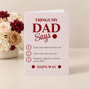 Dinge, die mein Vater sagt, zum Vatertag Karte