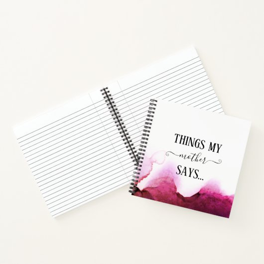 Dinge, die meine Mutter sagt Funny Notebook Notizblock (Innenseite)