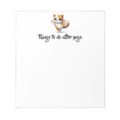 Dinge, die nach der Yoga-Niedlichen Katze zu tun Notizblock (Vorderseite)