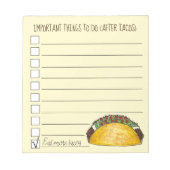 Dinge, die nach Tacos Mexican Food Checklist zu tu Notizblock (Vorderseite)