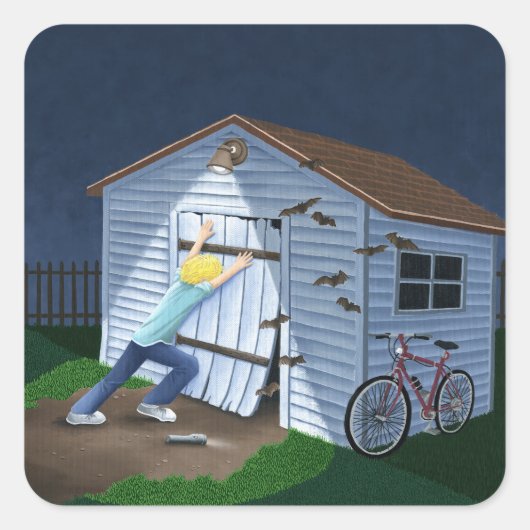 Dinge, die nachts stürzen quadratischer aufkleber (Vorderseite)