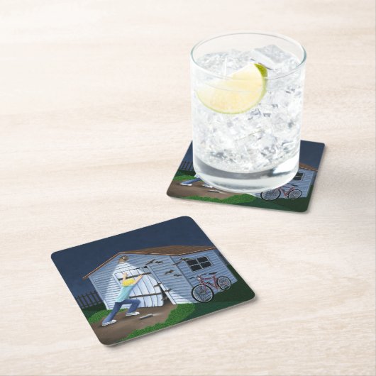 Dinge, die nachts stürzen rechteckiger pappuntersetzer (Vor Ort)