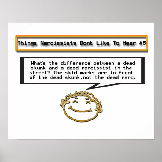 Dinge, die Narzissten nicht gerne 5 Poster hören (Vorne)