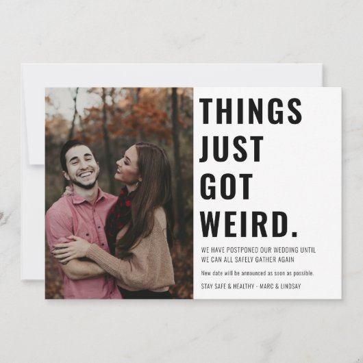 Dinge, die nur komisches Foto Got, ändern das Datu Save The Date (Vorderseite)