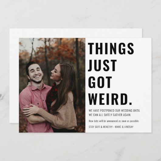 Dinge, die nur komisches Foto Got, ändern das Datu Save The Date (Vorne/Hinten)