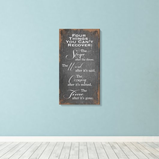 Dinge, die Sie nicht wieder Leinwand wrap (Insitu (Holzboden))