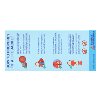 Dinge, die Sie über die "Life Jackets Rack Card" w Werbekarte