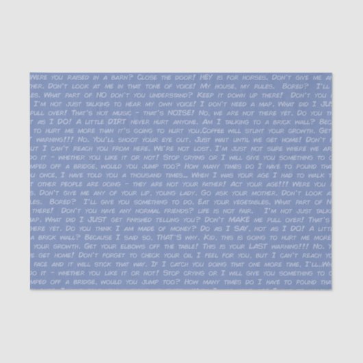 Dinge, die Väter sagen, aka "Dadisms" Seidenpapier (Vorderseite)