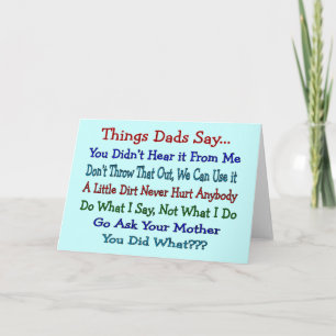 Dinge, die Vater sagen—Geschenke am Tag des Vaters Karte