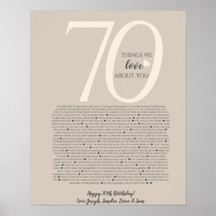 Dinge, die wir an dir lieben 90,80,70,60,50,Poster Poster