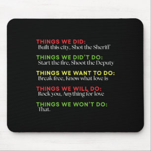 Dinge, die wir gebaut haben, schossen die Sheriff Mousepad