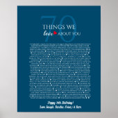 Dinge, die wir über Sie Liebe 70, 60, 50, Poster (Vorne)