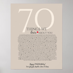 Dinge, die wir über Sie Liebe 70, 60, 50, Poster