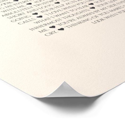 Dinge, die wir über Sie Liebe 70, 60, 50, Poster (Ecke)