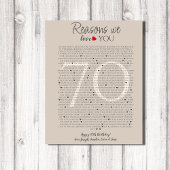 Dinge, die wir über Sie Liebe 70, 60, 50, Poster