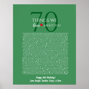 Dinge, die wir über Sie Liebe 70, 60, 50, Poster