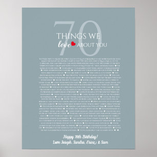 Dinge, die wir über Sie Liebe 70, 60, 50, Poster