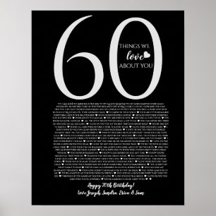 Dinge, die wir über Sie Liebe 90,80 70, 60, 50, Po Poster