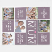 Dinge, die wir über Sie Liebe Mum Foto Collage Fleecedecke (Vorderseite (Horizontal))