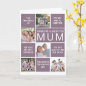 Dinge, die wir über Sie Liebe Mum Foto Collage Karte (Gelbe Blume)