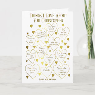 Dinge, die wir über Sie zum Geburtstag Liebe Karte
