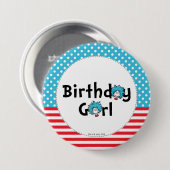 Dinge eins zwei Twins Geburtstag | Geburtstagskran Button (Vorne & Hinten)