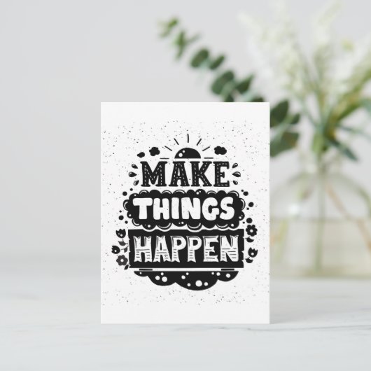 Dinge geschehen lassen postkarte (Stehend Vorderseite)