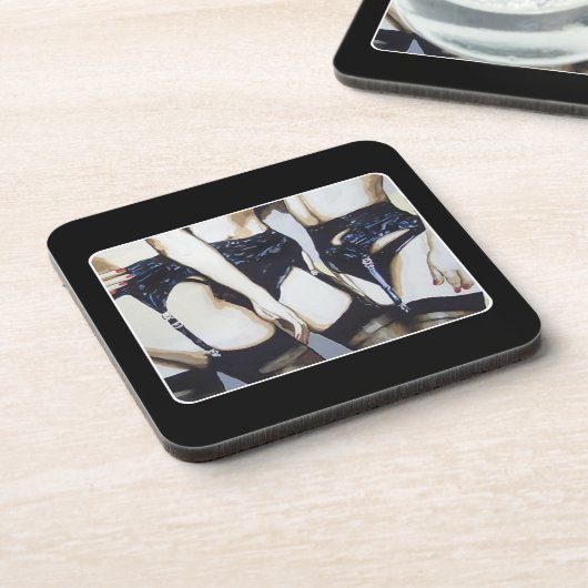 'Dinge passieren' Gemälde auf einem Getränkeuntersetzer (Linke Seite)