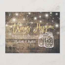 Dinge passieren Hochzeit Postponement Mason Jars W Ankündigungspostkarte