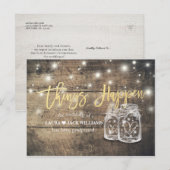 Dinge passieren Hochzeit Postponement Mason Jars W Ankündigungspostkarte (Vorne/Hinten)
