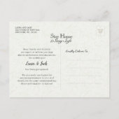 Dinge passieren Hochzeitspause Gold-Blume Ankündigungspostkarte (Rückseite)