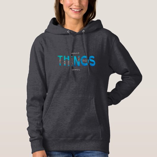 Dinge passieren - Retro Blue Edition Hoodie (Vorderseite)