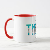 Dinge passieren - Retro Blue on Red Edition Tasse (Links)