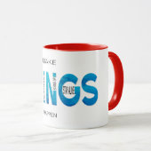 Dinge passieren - Retro Blue on Red Edition Tasse (VorderseiteRechts)
